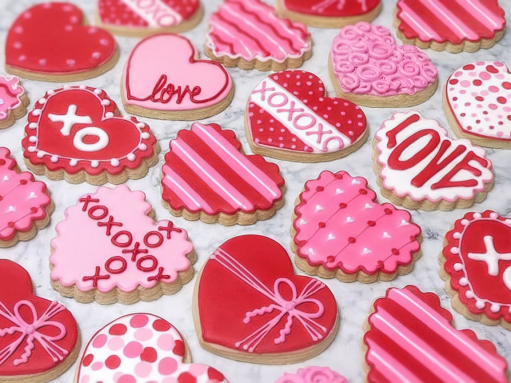 Assorted Heart Valentine's Day Cookies