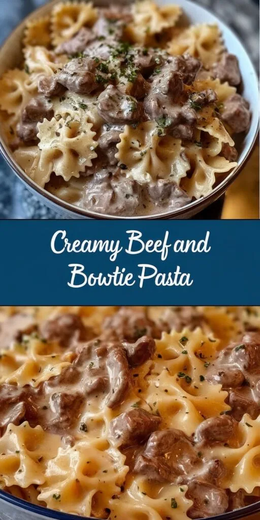 Creamy Beef and Bowtie Pasta